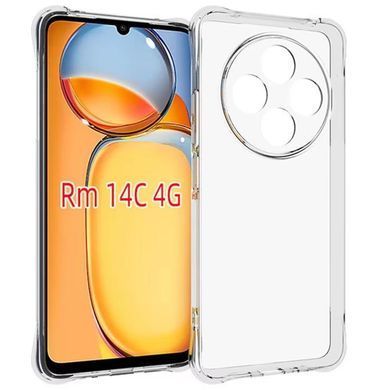TPU чехол GETMAN Ease logo усиленные углы Full Camera для Xiaomi Redmi 14C / Poco C75 Бесцветный (прозрачный)