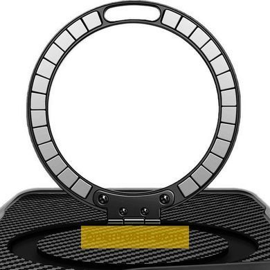 TPU+PC чохол Metal Buttons with Magnetic Fit Carbon Ring для Apple iPhone 17 (6.3") Чорний