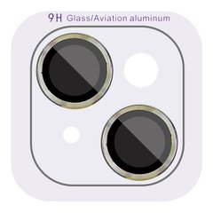 Защитное стекло Metal Classic на камеру (в упак.) для Apple iPhone 15 (6.1") / 15 Plus (6.7") Салатовый / Light Green