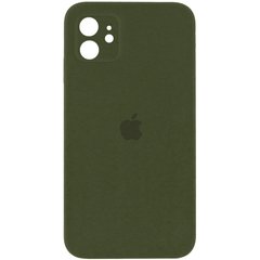 Чохол Silicone Case Square Full Camera Protective (AA) для Apple iPhone 11 (6.1") Зелений / Dark Olive