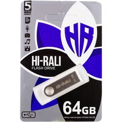 Флеш накопитель USB Hi-Rali Shuttle 64 GB Серебряная серия Серебряный