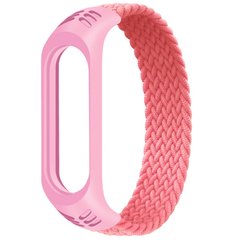 Тканевый монобраслет Braided Solo Loop для Xiaomi Mi Band 3/4/5/6 (L) Розовый