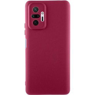 Чехол TPU GETMAN Liquid Silk Full Camera для Xiaomi Redmi Note 10 Pro / 10 Pro Max Бордовый / Marsala