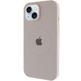 Чехол Silicone Case Full Protective (AA) with MagSafe для Apple iPhone 15 Plus (6.7") Серый / Light Grey