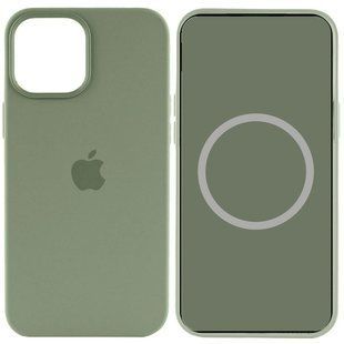 Чехол Silicone case (AAA) with Magsafe and Animation для Apple iPhone 15 Pro (6.1") Зеленый / Cypress