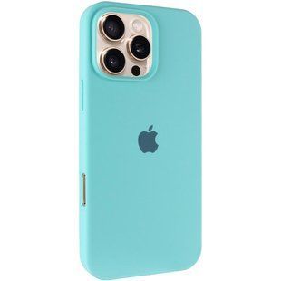 Чехол Silicone Case Full Protective (AA) для Apple iPhone 16 Pro (6.3") Бирюзовый / Marine Green