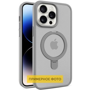 TPU+PC чохол Metal Buttons with MagSafe Colorful HQ Ring для Apple iPhone 16 Pro Max (6.9") Grey