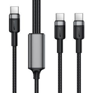 Дата кабель Acefast C22-02 2in1 Type-C to Type-C/Type-C 100W (1.2m) Black