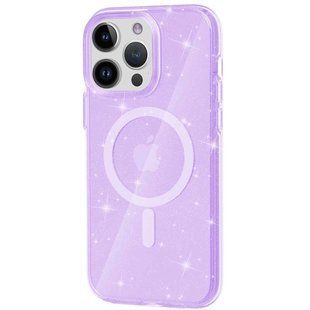 Чохол TPU Galaxy Sparkle Magnetic Fit для Apple iPhone 16 Pro (6.3") Purple+Glitter