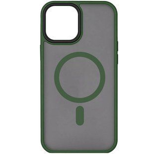 TPU+PC чохол Metal Buttons with Magnetic Fit для Apple iPhone 15 (6.1") Зелений / Dark Green