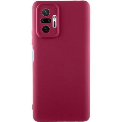 Чехол TPU GETMAN Liquid Silk Full Camera для Xiaomi Redmi Note 10 Pro / 10 Pro Max Бордовый / Marsala
