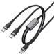 Дата кабель Acefast C22-02 2in1 Type-C to Type-C/Type-C 100W (1.2m) Black фото 5