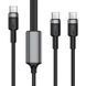 Дата кабель Acefast C22-02 2in1 Type-C to Type-C/Type-C 100W (1.2m) Black фото 1