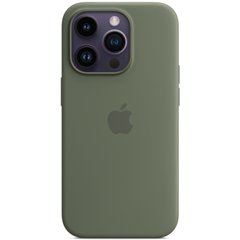 Чохол Silicone case (AAA) full with Magsafe для Apple iPhone 14 Pro (6.1") Зелений / Olive