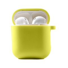 Силіконовий футляр з мікрофіброю для навушників Airpods 1/2 Жовтий / Bright Yellow