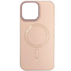 Шкіряний чохол Bonbon Leather Metal Style with MagSafe для Apple iPhone 14 Plus (6.7") Рожевий / Light pink