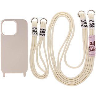 Чехол TPU two straps California для Apple iPhone 13 Pro Max (6.7") Бежевый / Antigue White
