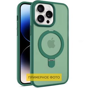 TPU+PC чехол Metal Buttons with MagSafe Colorful HQ Ring для Apple iPhone 16 Pro Max (6.9") Green