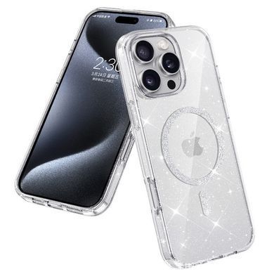 Чехол TPU Eclipse Sparkle Magnetic Fit для Apple iPhone 16 Pro (6.3") Clear