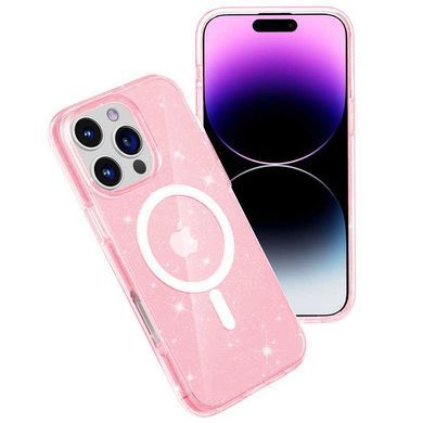 Чехол TPU Galaxy Sparkle Magnetic Fit для Apple iPhone 16 Pro (6.3") Pink+Glitter