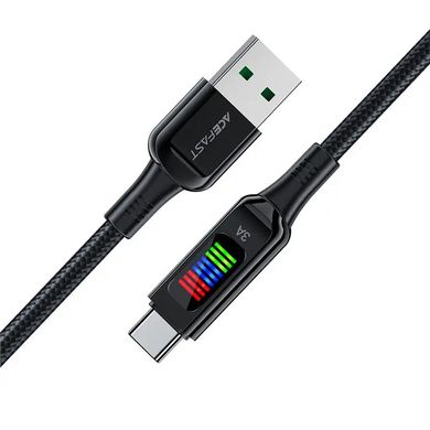 Дата кабель Acefast C7-04 USB-A to USB-C zinc alloy (1.2m) Black