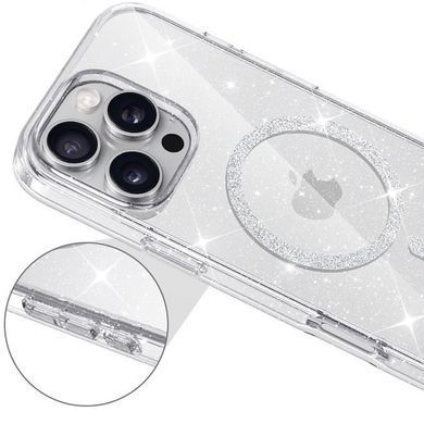 Чехол TPU Eclipse Sparkle Magnetic Fit для Apple iPhone 16 Pro (6.3") Clear