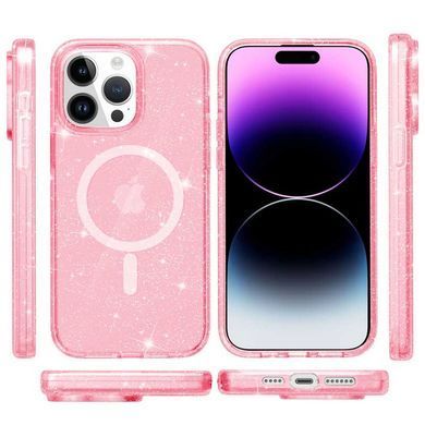 Чехол TPU Galaxy Sparkle Magnetic Fit для Apple iPhone 16 Pro (6.3") Pink+Glitter