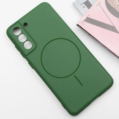 Чехол Silicone Cover Lakshmi Full Camera (AA) with Magnetic Fit для Samsung Galaxy S21 FE Зеленый / Dark green