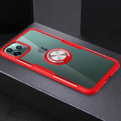 TPU+PC чехол Deen CrystalRing for Magnet (opp) для Apple iPhone 11 Pro (5.8") Бесцветный / Красный