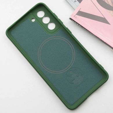 Чехол Silicone Cover Lakshmi Full Camera (AA) with Magnetic Fit для Samsung Galaxy S21 FE Зеленый / Dark green