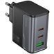 МЗП Hoco CS75A Star Speed PD70W+QC3.0 (1USB-A/2C) Midnight black фото 6