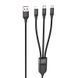 Дата кабель Hoco U104 Ultra 3in1 USB to Lightning/Type-C/MicroUSB 66W (1.2m) Чорний фото 1