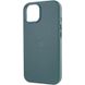 Шкіряний чохол Leather Case (AA) with MagSafe для Apple iPhone 14 (6.1") Pine green фото 6