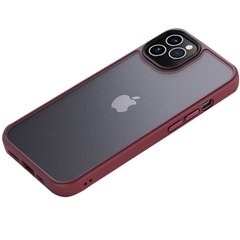 TPU+PC чохол Metal Buttons для Apple iPhone 12 Pro / 12 (6.1") Бордовий