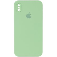 Уценка Чехол Silicone Case Square Full Camera Protective (AA) для Apple iPhone XS Max (6.5") Вскрытая упаковка / Мятный / Mint