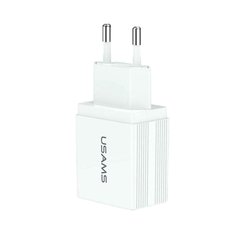 СЗУ USAMS US-CC090 T24 2.1A Dual USB Travel Charger （EU） Белый