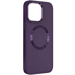 TPU чохол Bonbon Metal Style with MagSafe для Apple iPhone 14 (6.1") Фіолетовий / Dark Purple