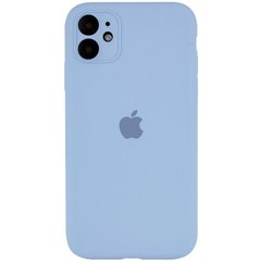 Уценка Чехол Silicone Case Full Camera Protective (AA) для Apple iPhone 12 (6.1") Вскрытая упаковка / Голубой / Lilac Blue