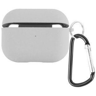Уценка Силиконовый футляр с микрофиброй для наушников Airpods 4 Вскрытая упаковка / Серый / Stone