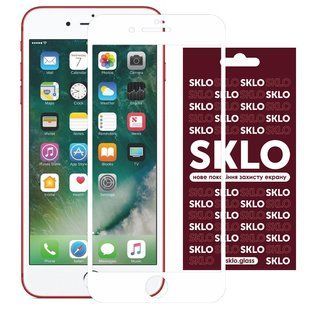 Защитное стекло SKLO 3D для Apple iPhone 7 plus / 8 plus (5.5") Белый