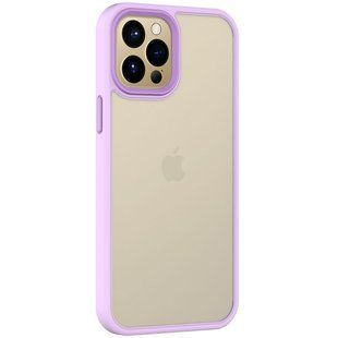 TPU+PC чехол Metal Buttons для Apple iPhone 12 Pro Max (6.7") Сиреневый / Light Purple