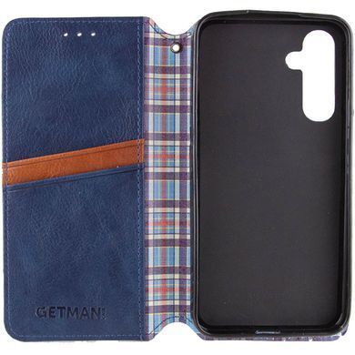 Кожаный чехол-книжка GETMAN Cubic (PU) для Samsung Galaxy A35 Синий