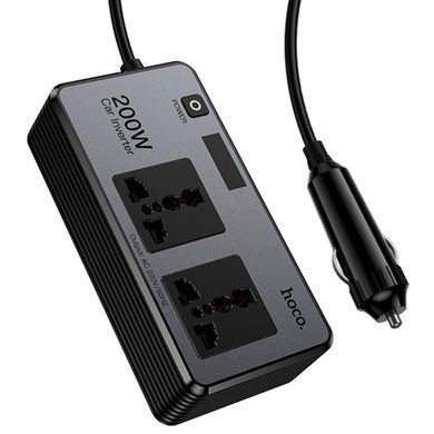 АЗУ инвертор Hoco Z66 New PD66W+QC3.0 (2USB-A/1C/2xSocket) (0.5m) Black