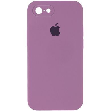 Уценка Чехол Silicone Case Square Full Camera Protective (AA) для Apple iPhone 7 / 8 / SE (2020) Вскрытая упаковка / Лиловый / Lilac Pride