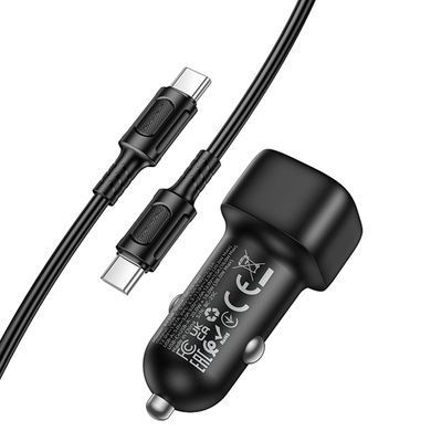 АЗП Borofone BZ34B Cloud PD20W+QC3.0 total 38W (1USB-A/1C) + кабель Type-C to Type-C Black