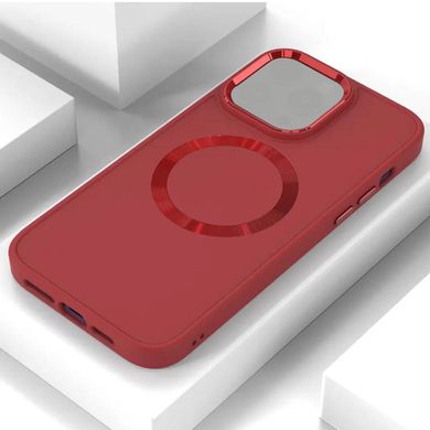 TPU чехол Bonbon Metal Style with MagSafe для Apple iPhone 15 (6.1") Красный / Red