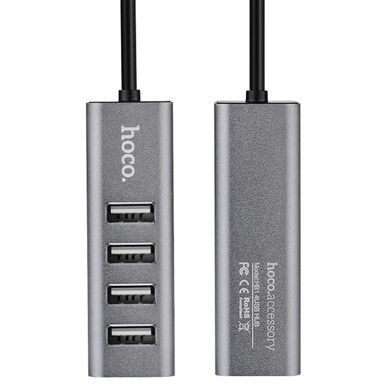 Переходник HUB Hoco HB1 USB to USB 2.0 (4 port) (1m) Серый
