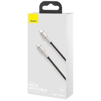 Дата кабель Baseus Cafule Metal Type-C to Type-C 100W (1m) (CATJK-C) Черный