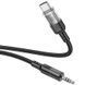 Аудіо кабель Aux Hoco UPA27 Spirit transparent (Type-C to AUX 3.5mm) (1.2m) Black фото 2