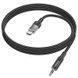 Аудіо кабель Aux Hoco UPA27 Spirit transparent (Type-C to AUX 3.5mm) (1.2m) Black фото 4